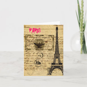 Eiffel Tower Vintage Paris Thank You Cards Dankeskarte