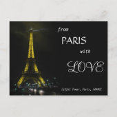 EIFFEL TOWER - von Paris mit LIEBE Postkarte (Vorderseite)