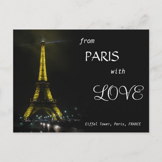 EIFFEL TOWER - von Paris mit LIEBE Postkarte (Vorderseite)