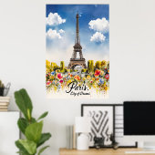 Eiffel Tower Watercolor Dream Poster (Heimbüro)