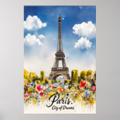 Eiffel Tower Watercolor Dream Poster (Vorne)