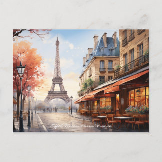 Eiffel Tower Watercolor Paris Frankreich Reisen Ku Postkarte