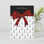 Eiffel Tower Wedding Einladung (Stehend Vorderseite)