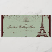 Eiffel Tower Wedding Menus Menükarte (Vorderseite)