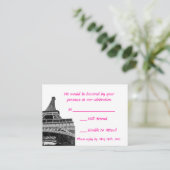 Eiffel Tower Wedding RSVP Cards Begleitkarte (Stehend Vorderseite)