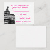 Eiffel Tower Wedding RSVP Cards Begleitkarte (Vorne/Hinten)