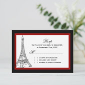Eiffel Tower Wedding RSVP Cards Karte (Stehend Vorderseite)