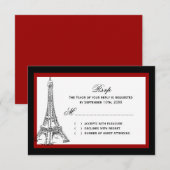 Eiffel Tower Wedding RSVP Cards Karte (Vorne/Hinten)