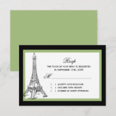 Eiffel Tower Wedding RSVP Cards Karte (Vorne/Hinten)