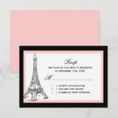 Eiffel Tower Wedding RSVP Cards Karte (Vorne/Hinten)