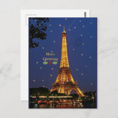 Eiffel Tower Weihnachten Postkarte (Vorne/Hinten)