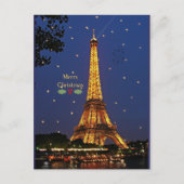 Eiffel Tower Weihnachten Postkarte (Vorderseite)