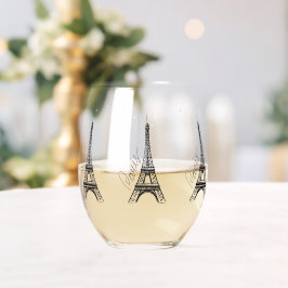 Eiffel Tower Weinglas Ohne Stiel