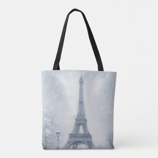 Eiffel Tower Winter Scene Paris Tasche (Rückseite)