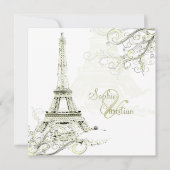 EIFFEL TOWER/WIRBEL/Luxe-Champagner-Papier Einladung (Vorderseite)