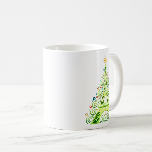 Eiffel Tower Wrapped In Christmas Tree Lights Fren Kaffeetasse (VorderseiteRechts)