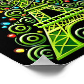 Eiffel Tower Wrapped In Christmas Tree Lights Fren Poster (Ecke)
