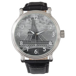 Eiffel Tower Wrist Watch – Black and White Paris Armbanduhr