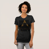 Eiffel-Turm am Nachtschwarz-T-Shirt T-Shirt (Vorne ganz)