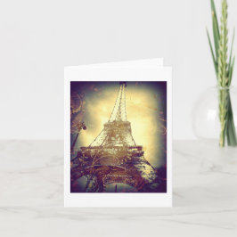 Eiffel-Turm, Brown, Lila und Gold, leer Karte