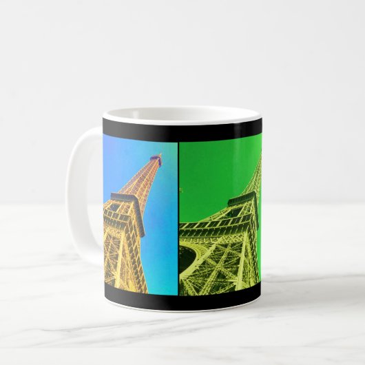 Eiffel-Turm Colorized Kaffee-Tasse Kaffeetasse (Vorderseite Links)