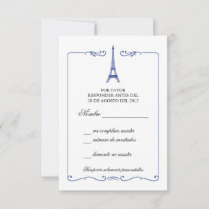 Eiffel-Turm elegante UAWG Karten-Einladung RSVP Karte
