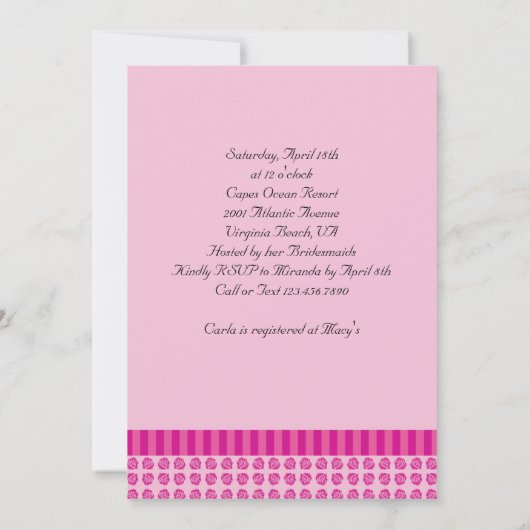 Eiffel-Turm-französische Brautparty-Einladung Einladung (Rückseite)