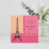 Eiffel-Turm-französische Brautparty-Einladung Einladung (Stehend Vorderseite)