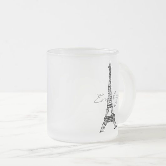 Eiffel-Turm-mattierte GlasTasse Mattglastasse (VorderseiteRechts)