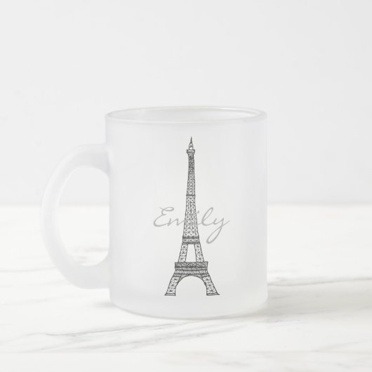 Eiffel-Turm-mattierte GlasTasse Mattglastasse (Links)