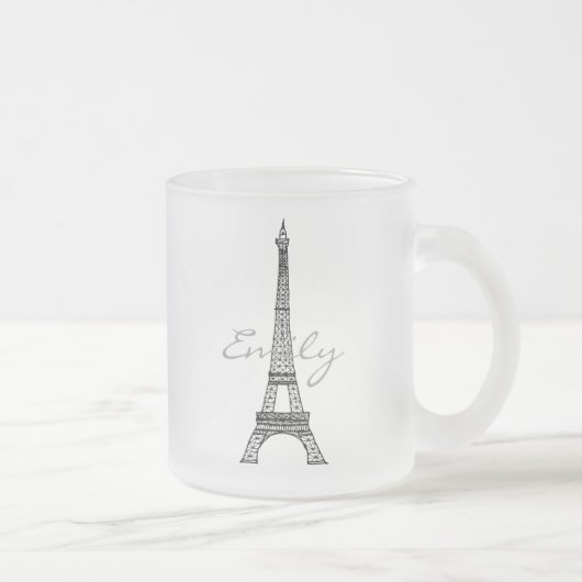 Eiffel-Turm-mattierte GlasTasse Mattglastasse (Rechts)
