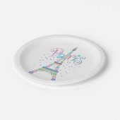 Eiffel-Turm-Papier-Teller Pappteller (Schrägansicht)