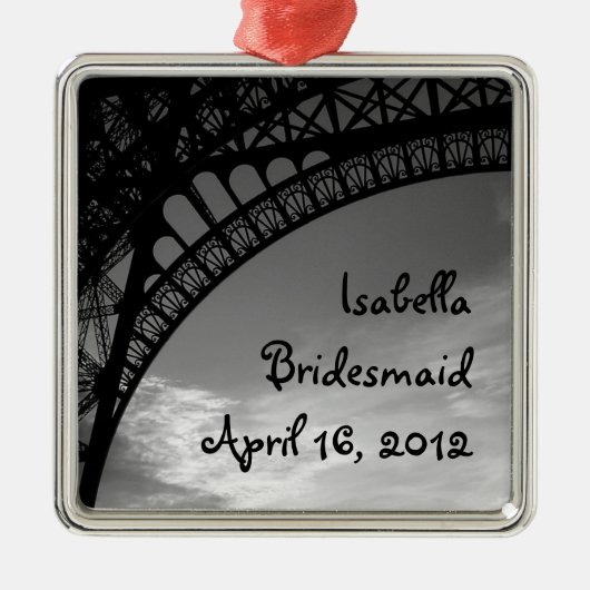 Eiffel-Turm-personalisierte Silbernes Ornament (Vorne)