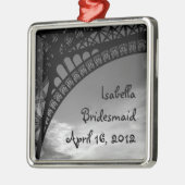 Eiffel-Turm-personalisierte Silbernes Ornament (Links)