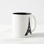 Eiffel-Turm-Piktogramm-Tasse Zweifarbige Tasse (VorderseiteRechts)