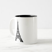 Eiffel-Turm-Piktogramm-Tasse Zweifarbige Tasse (Vorderseite Links)