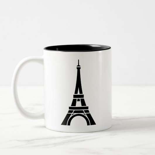 Eiffel-Turm-Piktogramm-Tasse Zweifarbige Tasse (Links)