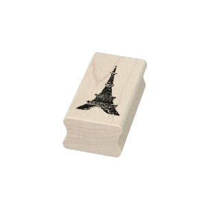 Eiffel-Turm Pointillismgummi-Briefmarke Gummistempel