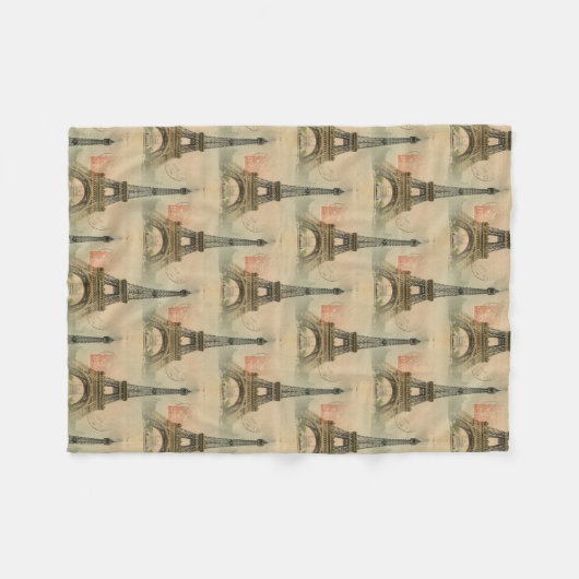 Eiffel-Turm-Postkarten-Fleece-Decke Fleecedecke (Vorderseite (Horizontal))