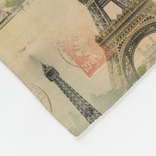 Eiffel-Turm-Postkarten-Fleece-Decke Fleecedecke (Ecke)