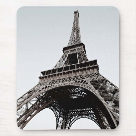 Eiffel-Turm Schwarz-weißes Mousepad (Vorne)