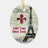 Eiffel-Turm-Vintage französische Verzierung Keramik Ornament (Hinten)