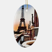 Eiffel-Turm-Vintage Hand farbige Keramikornament (Rechts)