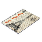 Eiffel-Turm-Vintages französisches Notizbuch Notizblock (Linke Seite)