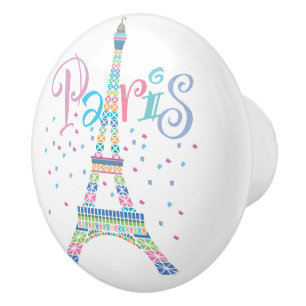 Eiffel-Turmconfetti-Keramik-Griff Keramikknauf