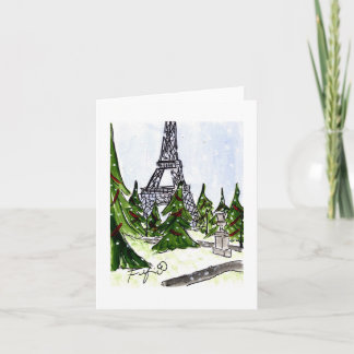 Eiffel-Weihnachtsbäume Karte