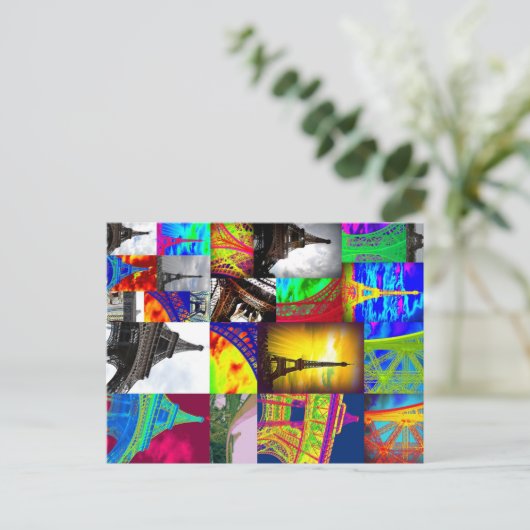 Eiffelkollage Postkarte (Stehend Vorderseite)