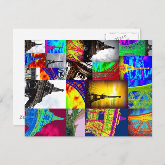 Eiffelkollage Postkarte (Vorne/Hinten)