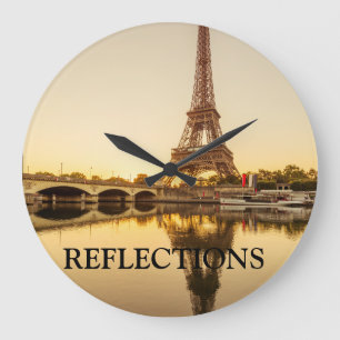 Eiffelreflektionen Große Wanduhr