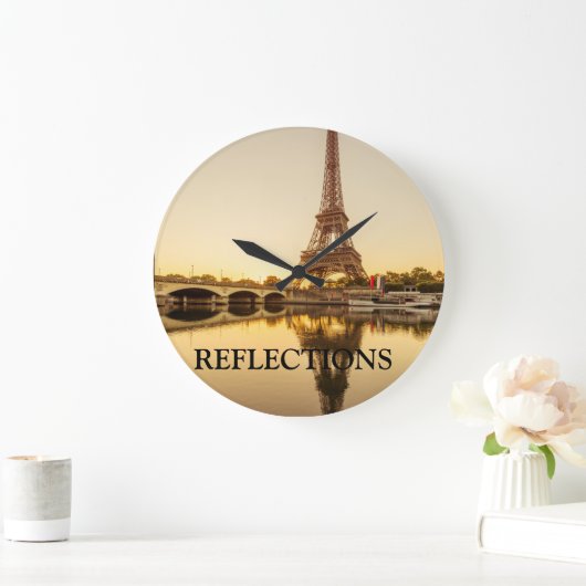 Eiffelreflektionen Große Wanduhr (Zuhause)
